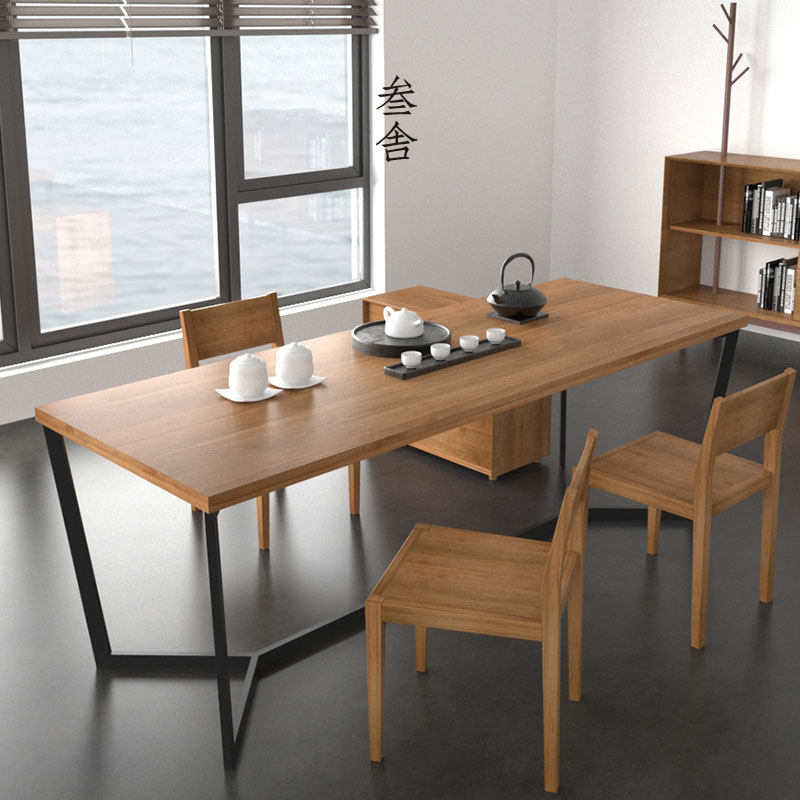 House White Oak Tea Dao Tea Art Table Minima Modern Black Walnuts Solid Wood Large Extra-long Calligraphy Table Tea Table