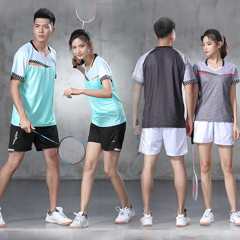 2021 badminton suit training suit Men's quick-drying air-permeable sweatshirt shorts Women's table tennis shirt group purchase printing