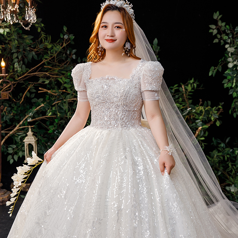 Large Size Staple Wedding Dress 2022 New Bride Fat Mm Sister 200 Catty Plus Fat Increase The Slim Trailing High-end Extravaganza