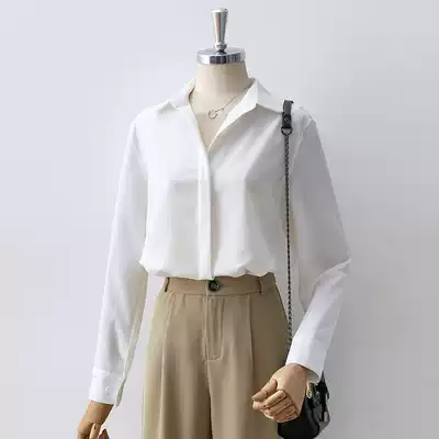 Chiffon White Shirt Women Long Sleeve 2021 Spring and Autumn New Korean Professional Loose Temperament Casual Top Shirt