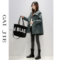 Windbreaker womens long 2020 spring and autumn new small popular fashion casual temperament goddess fan hooded jacket