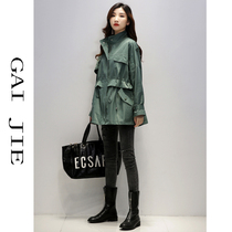 Windbreaker womens long 2020 spring and autumn new Korean version of the fashion temperament goddess fan coat stand collar small coat