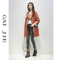 Windbreaker womens long 2020 new Korean version loose casual temperament coat small popular spring and autumn coat