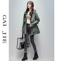 Windbreaker womens medium and long 2020 spring and autumn new popular womens clothing Korean temperament small casual fashion jacket