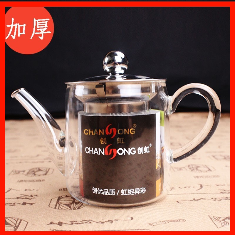 Glass teapot Chuanghong T-280 heat-resistant elegant cup tea pot Stainless steel liner filter flower tea pot Tea maker