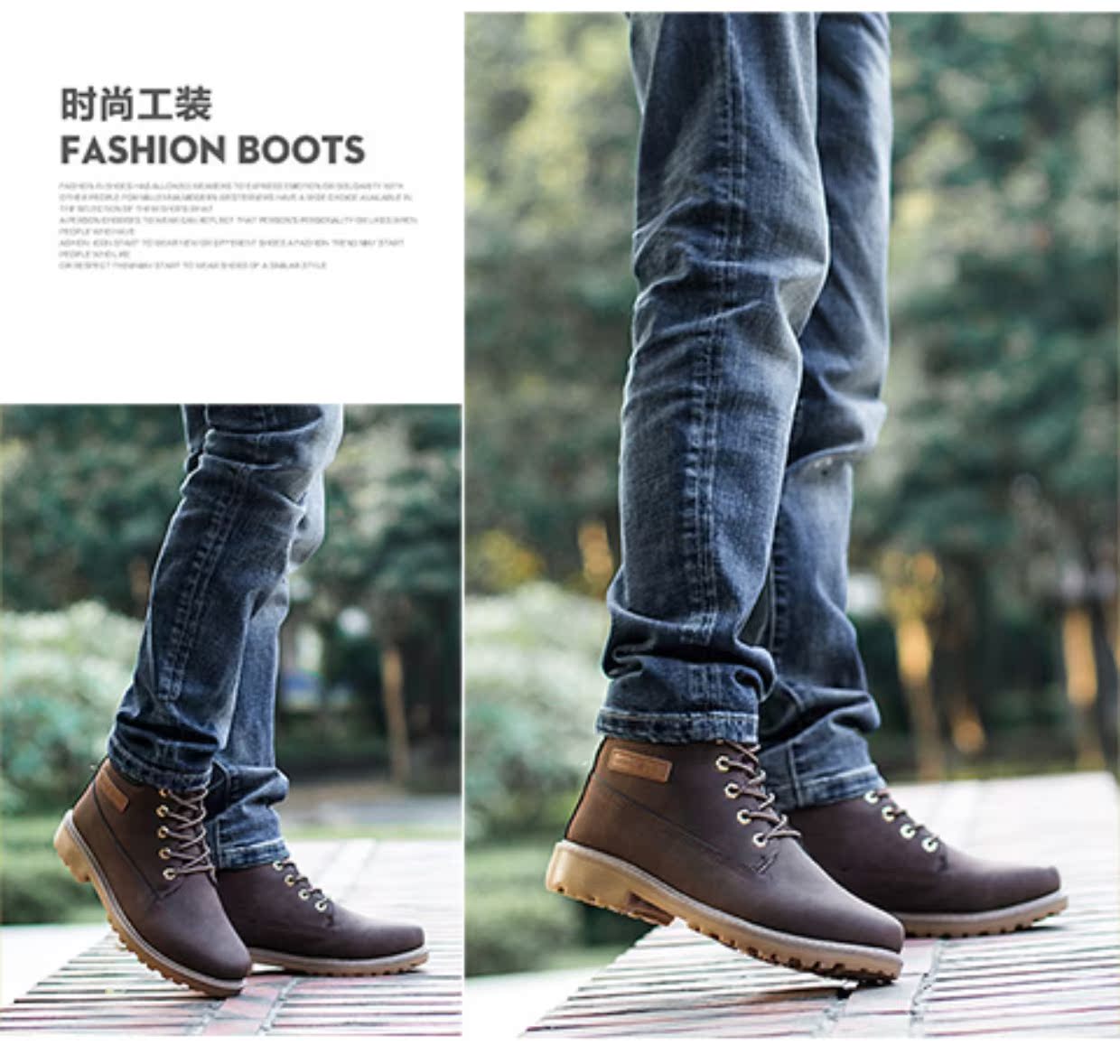 Giày cao gót đế xuồng ulzzang Martin khởi động cho nam công cụ khởi động bằng sóng lạnh để giúp các sinh viên trẻ khởi động giày boot nam da bò
