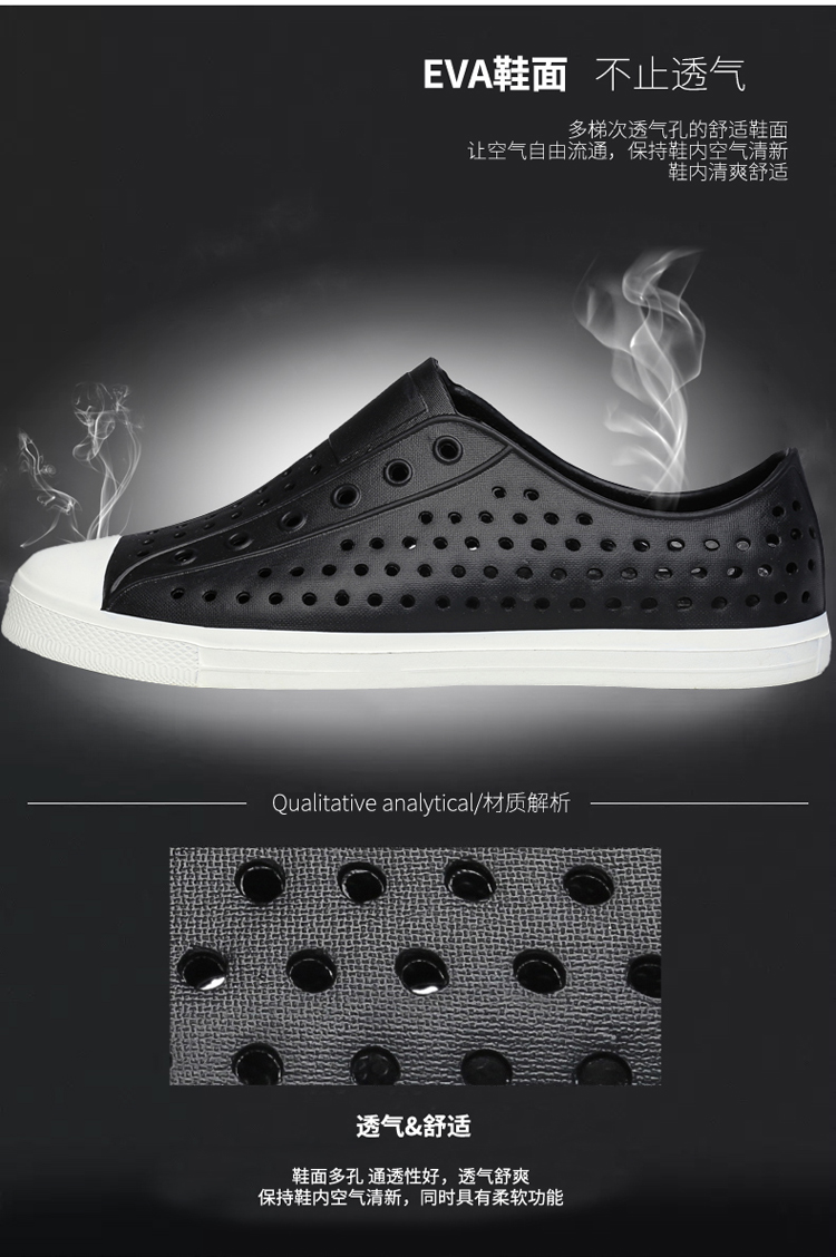 Mùa hè đầu tròn nam nữ đôi giày chống trượt lỗ thông thường Giày đế bệt Baotou giày gucci nam