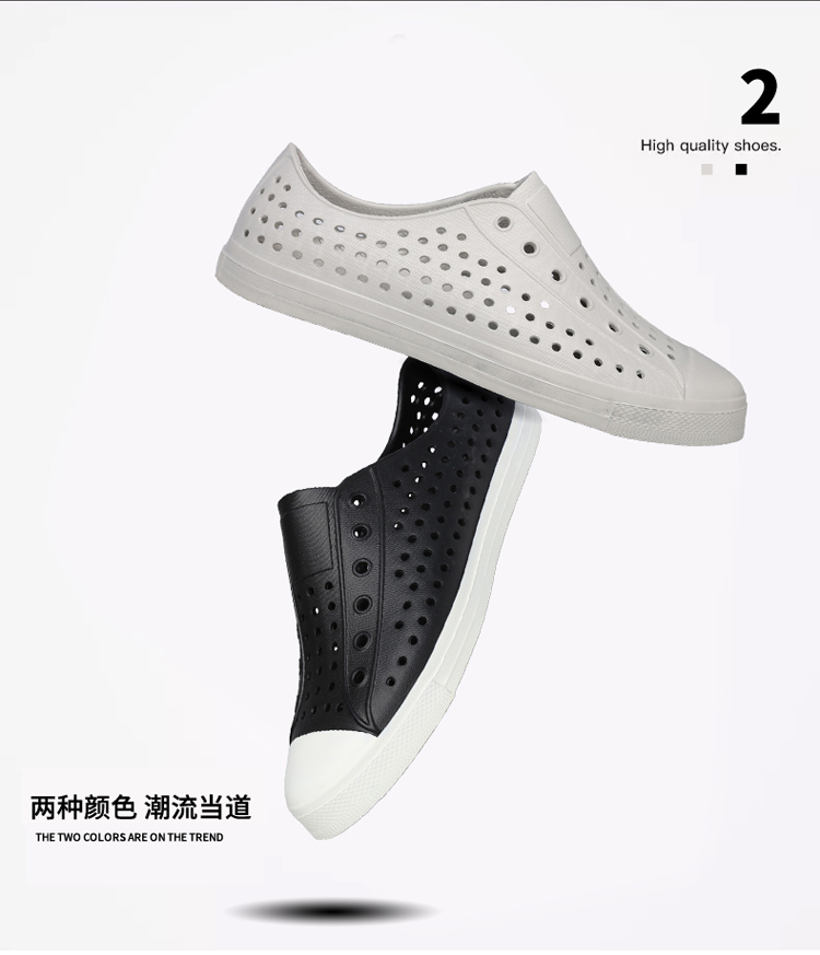 Mùa hè đầu tròn nam nữ đôi giày chống trượt lỗ thông thường Giày đế bệt Baotou giày gucci nam