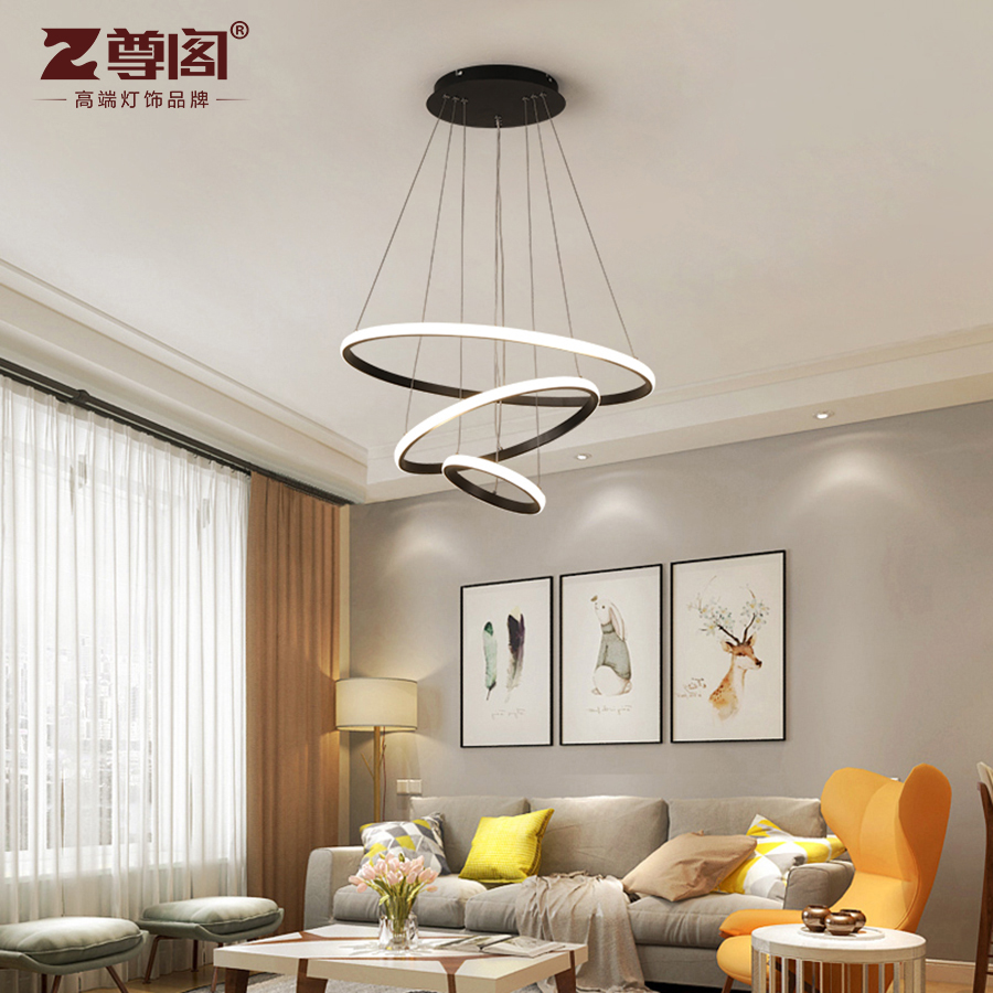 Revered Dining Hall Chandelia Xiaomi Intelligent Modern Minimalist Dining Room Bedroom Ring Home Creative Art Lamps