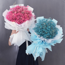 Oversized pink starry eternal life dry bouquet birthday gift Tanabata Valentines Day to send girlfriend holding dry flower belt