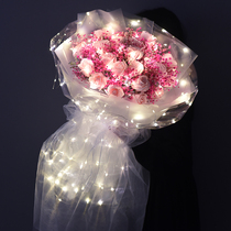 Gypsophila oversized dried fresh bouquet red and blue rose gift forever flower to send girlfriend girlfriend birthday business gift