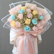 Gypsophila dry bouquet to send girlfriend Rose Carnation simulation soap flower birthday gift holding 520 Valentines Day