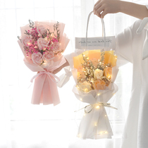 Net Red Blue Sky Star dry bouquet rose Carnation really forever flower girlfriend holiday gift company birthday gift