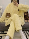 Coral Fleece Pajamas for Women, Winter 2025 New Style, Autumn Fleece-Lined and Thickened, Flannel Outerwear Homewear Set for Teenagers