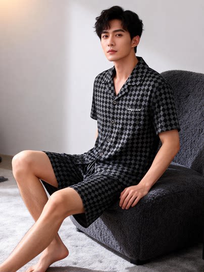 Men's Pure Cotton Pajamas Summer 2026 New Style Short-Sleeved Ultra-Soft High-End Simple Large Size Cool-Feeling Home Wear