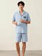 Pure Cotton Pajamas for Men, New Summer Style, High-End, Simple Short-Sleeved Shorts, Super Soft, Casual and Cool Home Wear Set