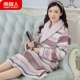 Áo ngủ nam ở Nam Cực áo choàng tắm nam mùa thu và mùa đông áo choàng nhung san hô trong đoạn dài flannel vài yukata Nhật Bản áo ngủ nữ