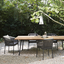 Nordic outdoor patio table and chairs Villa Casual Outdoor Embalming Wood Table Terrace Balcony Vines chair Three sets