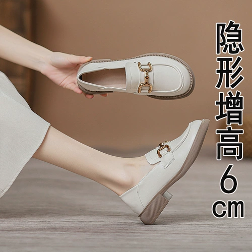 Высокая обувь для кожаной обуви, летние туфли, лоферы на платформе, 2024 года