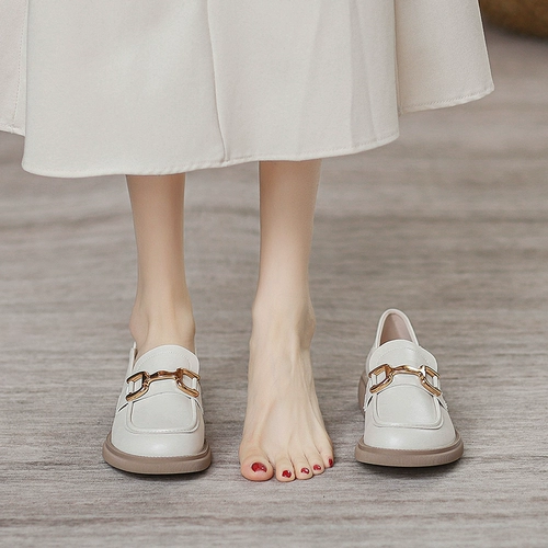 Высокая обувь для кожаной обуви, летние туфли, лоферы на платформе, 2024 года