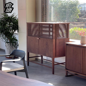 Tea cabinet yutang solid wood sideboard italian minimalist porch