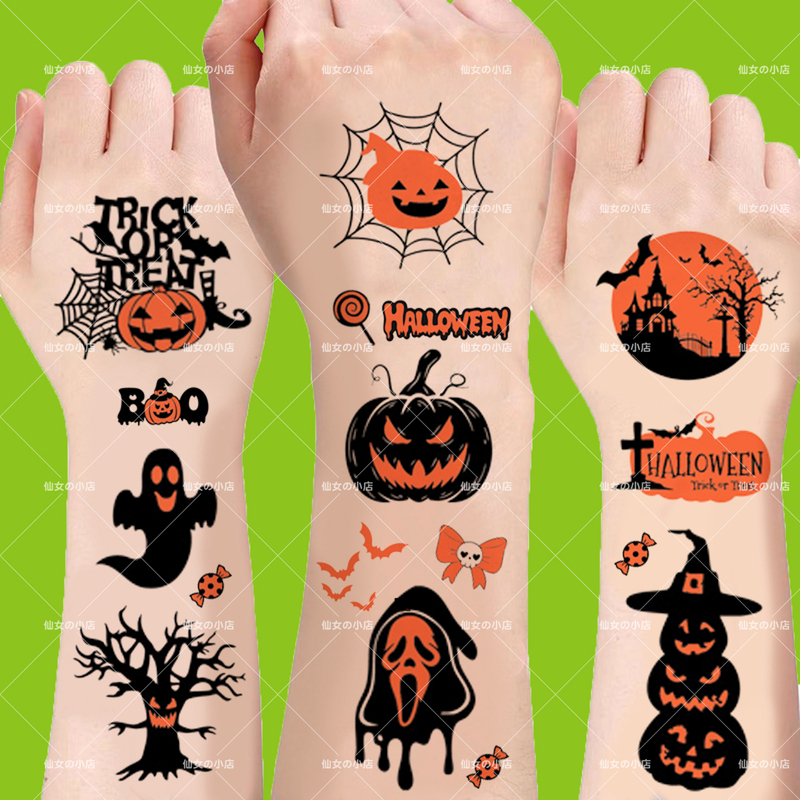 Glitter Halloween Tattoo Stickers for Kids, Girls and Boys, Luminous Cartoon Stickers, Makeup Pumpkin Decoration, Waterproof Stickers Glitter Halloween Tattoo Stickers for Kids, Girls and Boys, Luminous Cartoon Stickers, Makeup Pumpkin Decoration, Waterproof Stickers