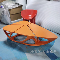 Modern art Zaha designer glass fiber reinforced plastic triangle crack hollow shaped coffee table creative model room negotiation table
