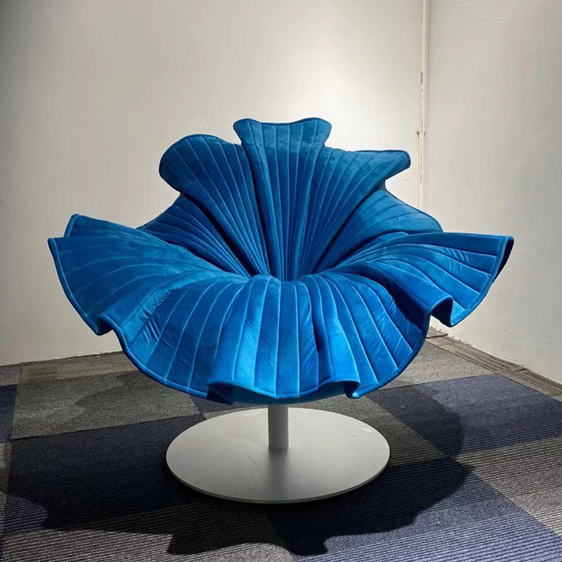 Designer fiberglass petal chair modern model room villa space art lotus shape rotating leisure single chair