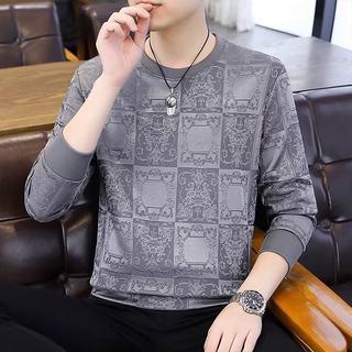 男士圆领长袖T恤卫衣内搭打底衫男装2025春秋季新款休闲体恤秋衣