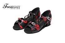 FocusDance Hong Kong focus dance shoes Youyou same style double buckle childrens Latin leather limited edition adjustment