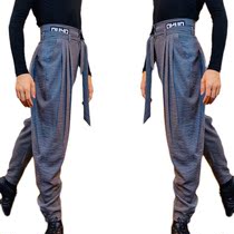 Jacks national standard DUYQ2020 men's and women's high waist design sense Latin dance pants strap pleated feet 029