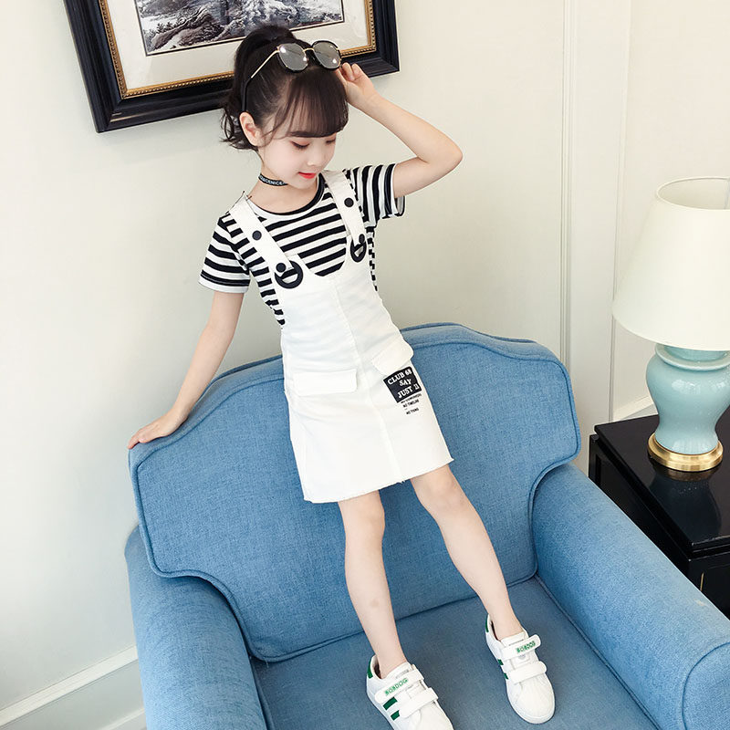 Korean girl dress two pieces of Korean Ocean Gas Summer girl dress suit