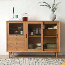 Nordic solid wood sideboard modern minimalist locker living room wall locker home cupboard living room tea cabinet