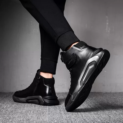 Martens, зимняя высокая спортивная флисовая повседневная обувь для отдыха в английском стиле для кожаной обуви