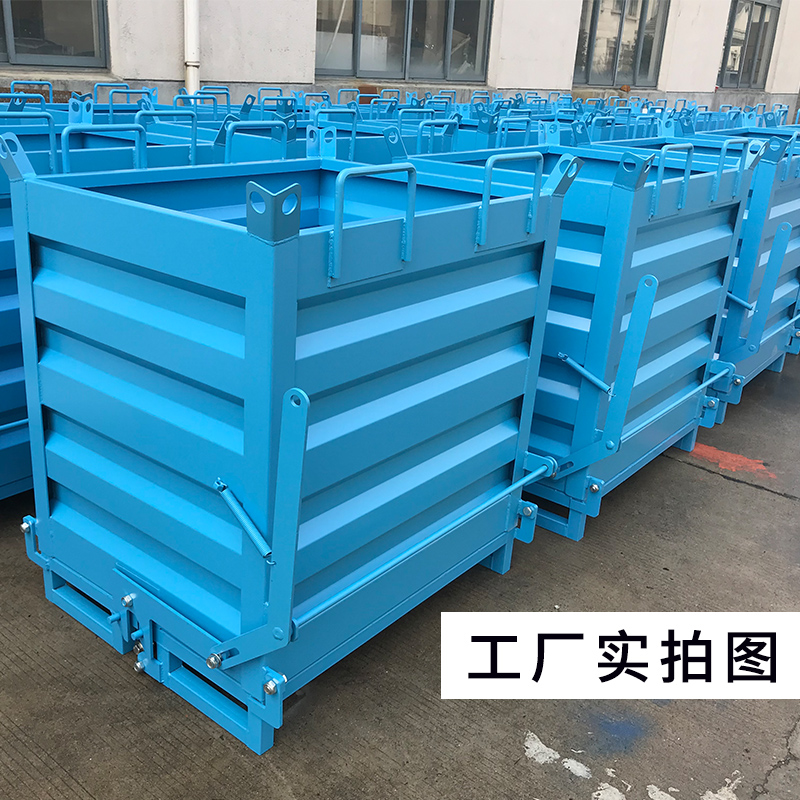 Iron filing box heavy-duty dumping waste truck turnover box stacker type reversible iron chip removal truck workshop garbage truck