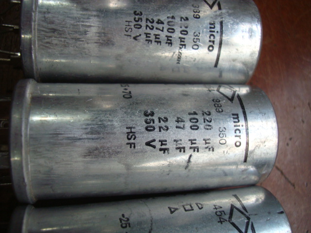 German Frank antique red head micro 350V 220UF 100UF 100UF 22UF gallbladder capacitor