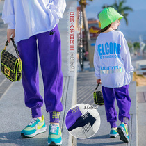 Girl Spring Autumn Money Casual Pants 2022 New Sports Pants Baby Long Pants Foreign Air 100 Hitch Childrens Pants Spring Clothing