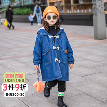 Girl Autumn Winter Dress Denim Jacket Plus Suede 2021 New Ocean Gas Trendy Lamb Suede Girl With Long Wind Coat Thickness