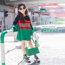 Girls sweatshirt 2022 Spring loaded with new Korean version printed Coloured blouses Childrens clothing foreign air loot in the middle of a sweatshirt