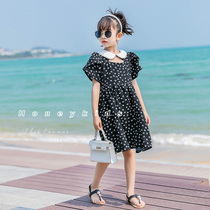 Girl Lian Dress Spring Summer Dress 2022 New Childrens Han Version Summer Loaded With Flowers Skirt Woman Treasure Ocean Super Fairy Skirt