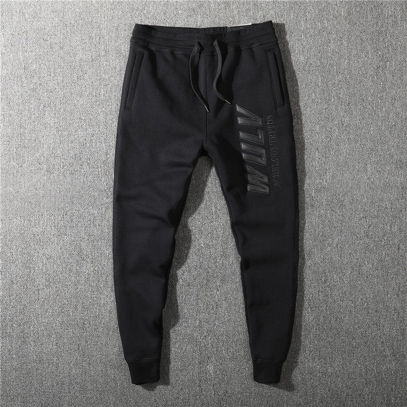 American classic autumn and winter capsule heating and thick sports thick cotton pants plus thick small feet jogging casual pants men