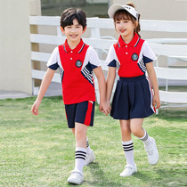 Elementary school uniform spring and autumn three-piece childrens first-grade sports meeting class uniform suit kindergarten garden uniform cotton