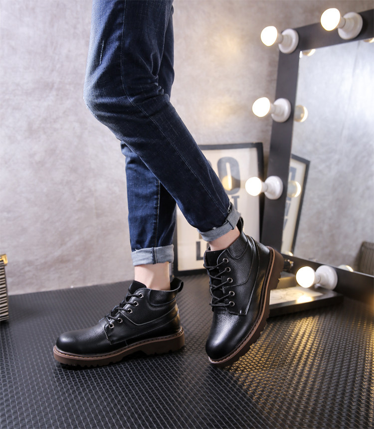 Martens, трендовые короткие сапоги, мужские ретро кожаные ботинки в английском стиле, для влюбленных 