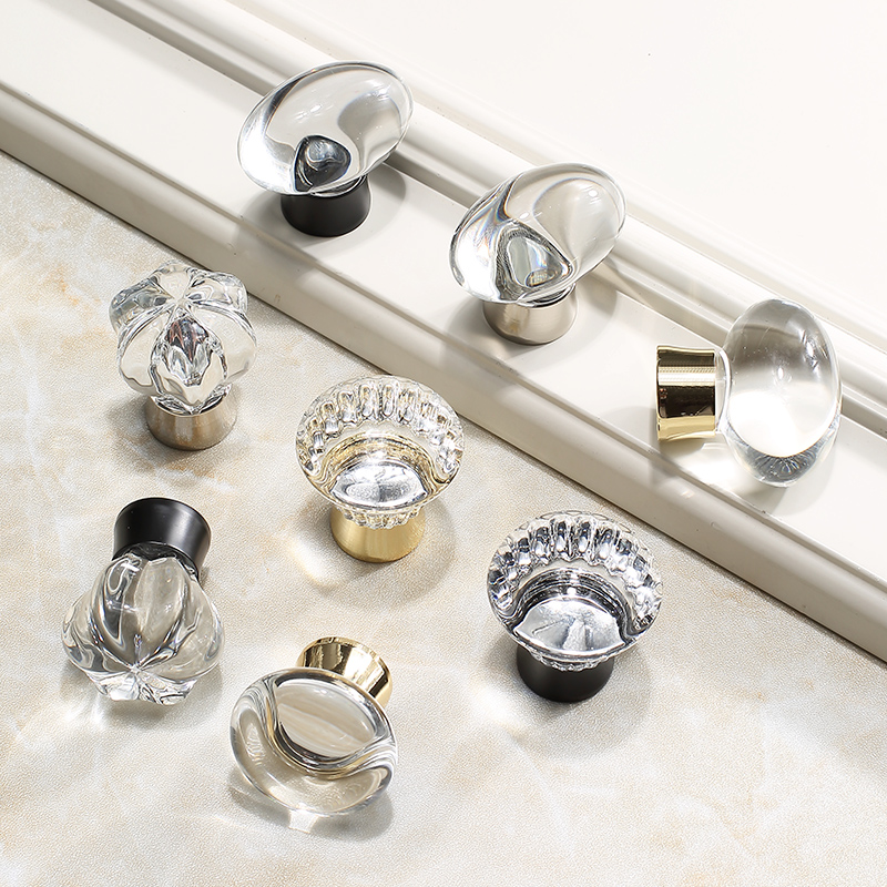 French light luxury crystal handle high-end wardrobe door handheld whole cabinet drawer door handle modern simple