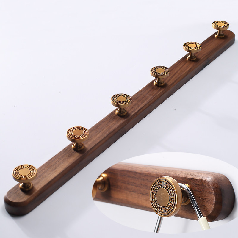 Solid wood hanging clothes hook wall-mounted wall clothes hat rack clothes wall hooks bedroom shelve clothes hangers free from punching-Taobao