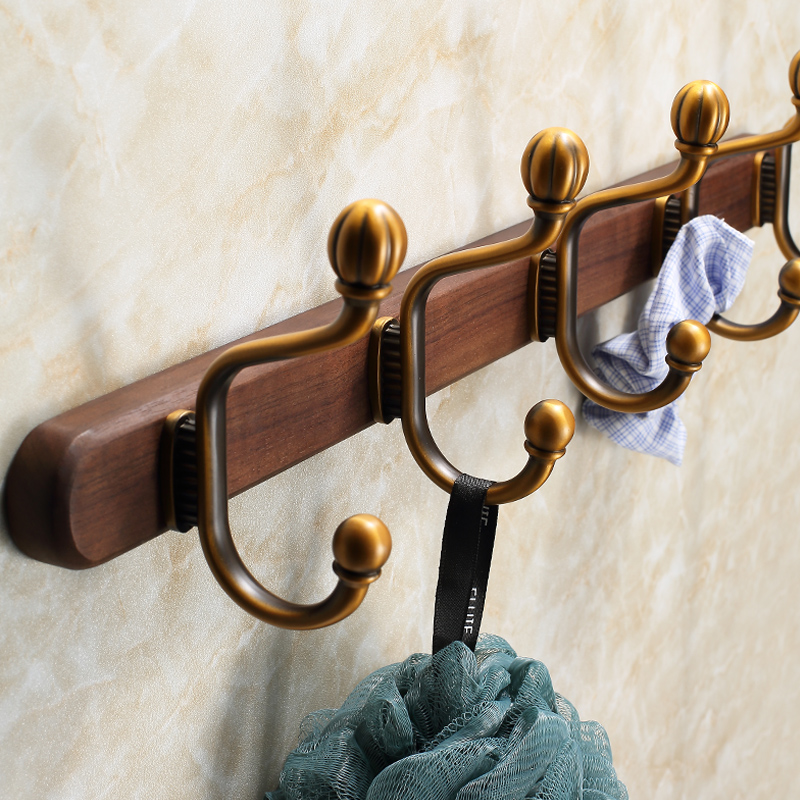 Hanging clothes hook into door Xuanguan clothes hooks into the door after entry door New Chinese solid wood wall hanging clothes hat wall-mounted wall-Taobao