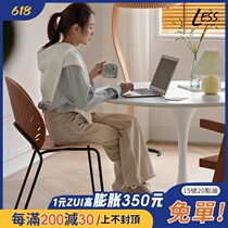 Less Living Nordic Tulip Round Table Modern Minimalist White Dining Table Home small family dining table