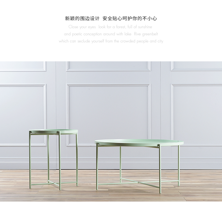 Bàn cà phê Bắc Âu kết hợp rèn sắt đơn giản sáng tạo đồ nội thất căn hộ nhỏ phòng khách bàn cà phê hiện đại thiết kế bàn cà phê tròn - Bàn trà bàn trà sofa giá rẻ