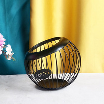 Eurostyle Pitched Intake Basket Coffee Size Capsule Milk Ball Sugar Intake Shelf Storage Black Creative Fruit Stainless Rack