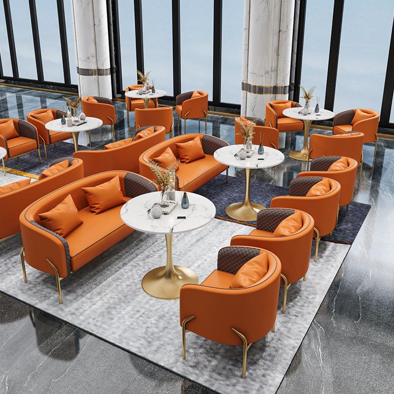 Nordic Hotel Lobby Sofa Chair Business Lounge Reception Sofa Sample House Display Center Department guests in talks for table and chairs